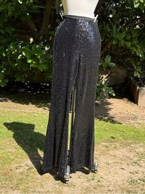Anthropologie "Joni" black sequin flare pants - size 10